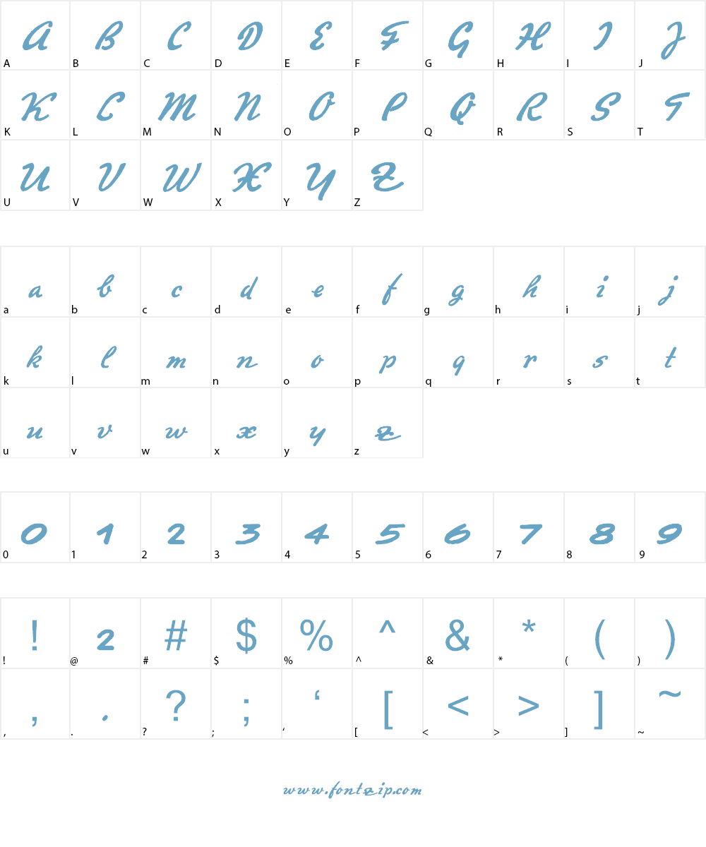 Promotion Script Font Character